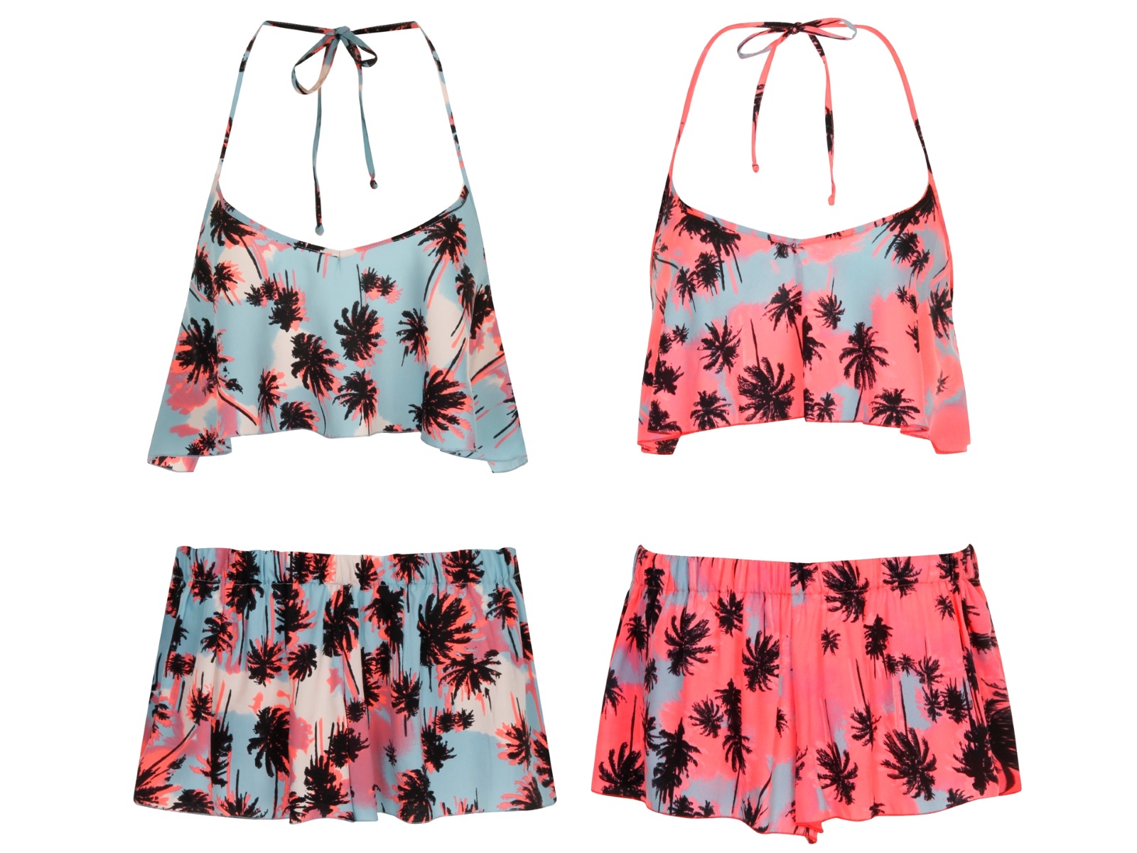 Womens Crop Top & Shorts Set Beach Cover Up CoOrds Matching 2 Piece